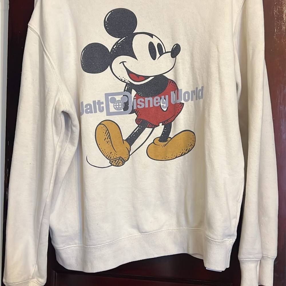 Disney White Crewneck Sweater with Iconic Design